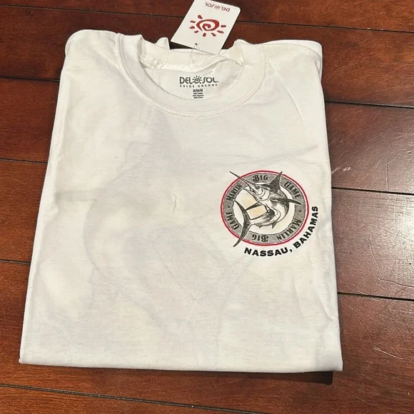 NWT Del Sol Color Changing Nassau, Bahamas White Tee The Mighty Marlin Men’s Med - Picture 11 of 12